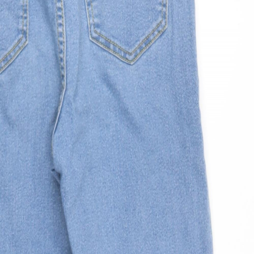 Nasty Gal Womens Blue  Cotton Skinny Jeans Size 8 L25 in Regular  - distressed