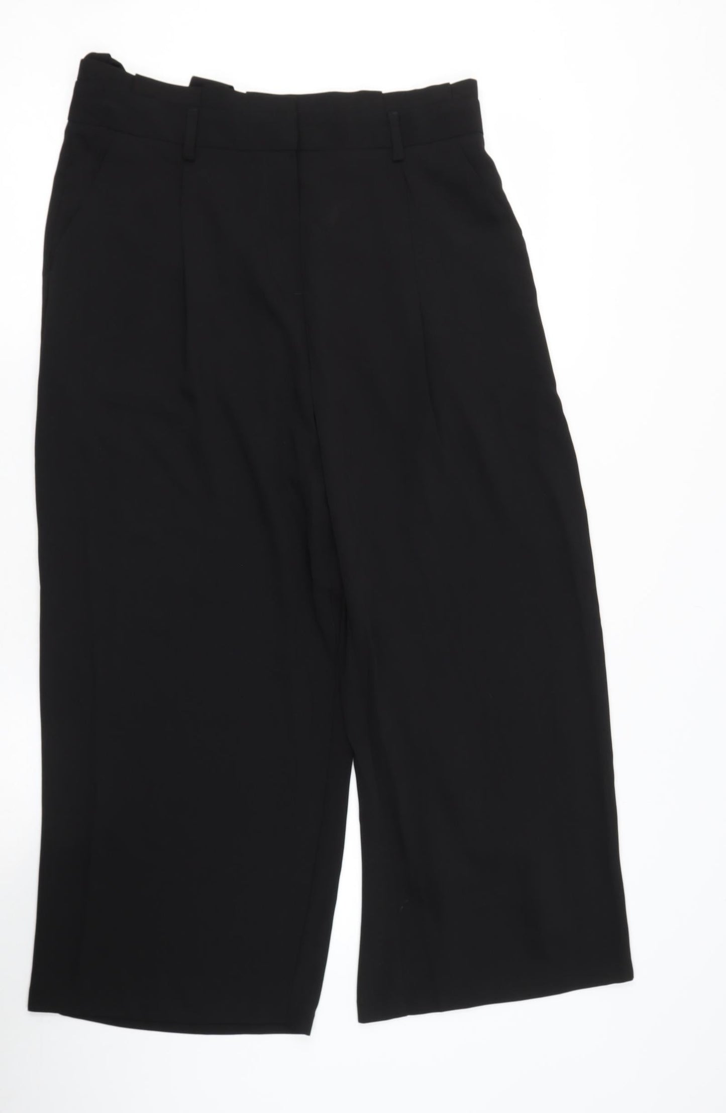 F7F Womens Black  Polyester Dress Pants Trousers Size 12 L20.5 in Regular