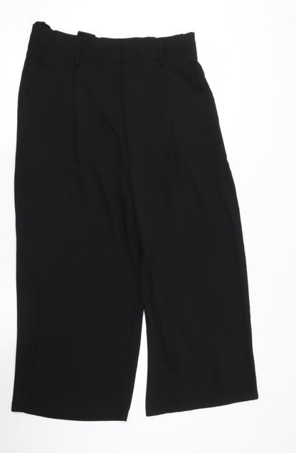F7F Womens Black  Polyester Dress Pants Trousers Size 12 L20.5 in Regular