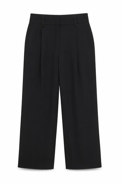 F7F Womens Black  Polyester Dress Pants Trousers Size 12 L20.5 in Regular