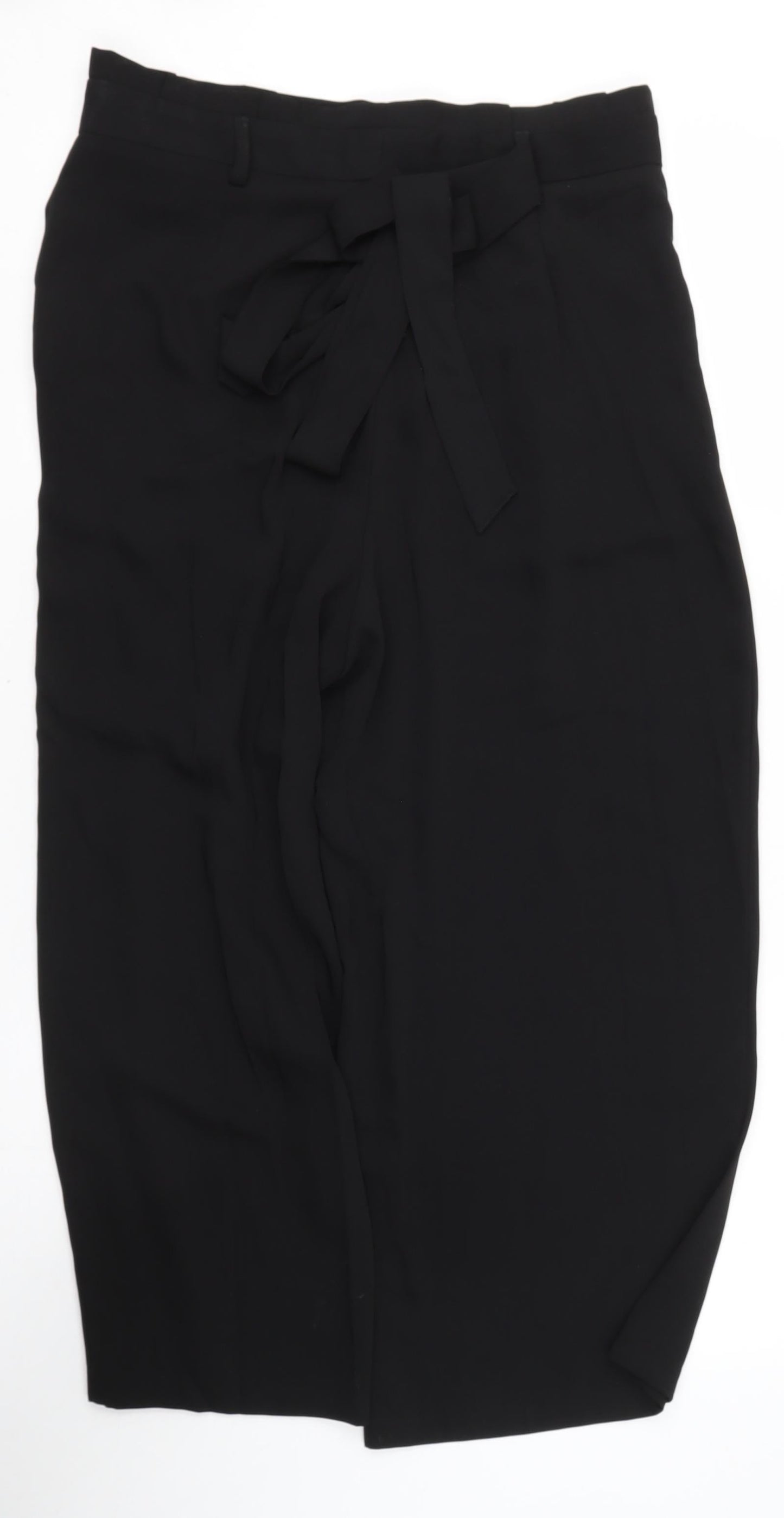 F7F Womens Black  Polyester Dress Pants Trousers Size 12 L20.5 in Regular