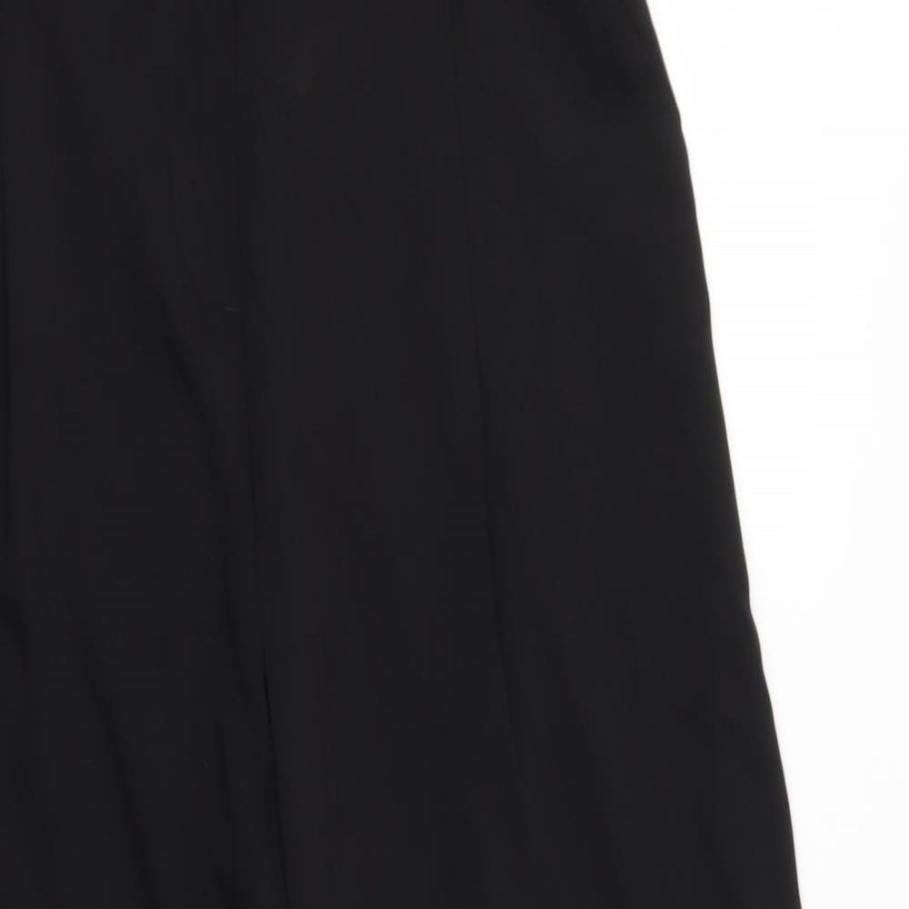 F7F Womens Black  Polyester Dress Pants Trousers Size 12 L20.5 in Regular