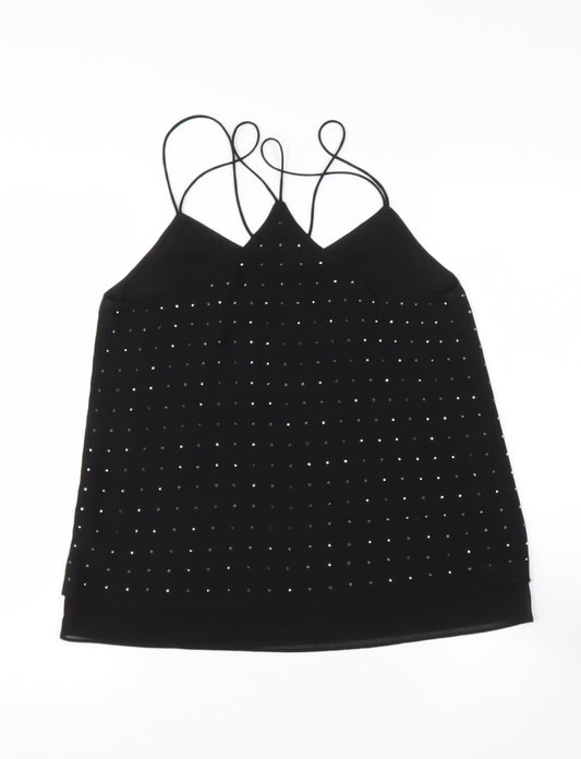 Womens UK Size 6 NEW LOOK Black Camisole Blouse
