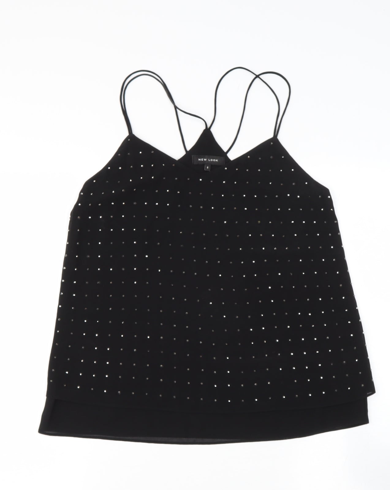 Womens UK Size 6 NEW LOOK Black Camisole Blouse