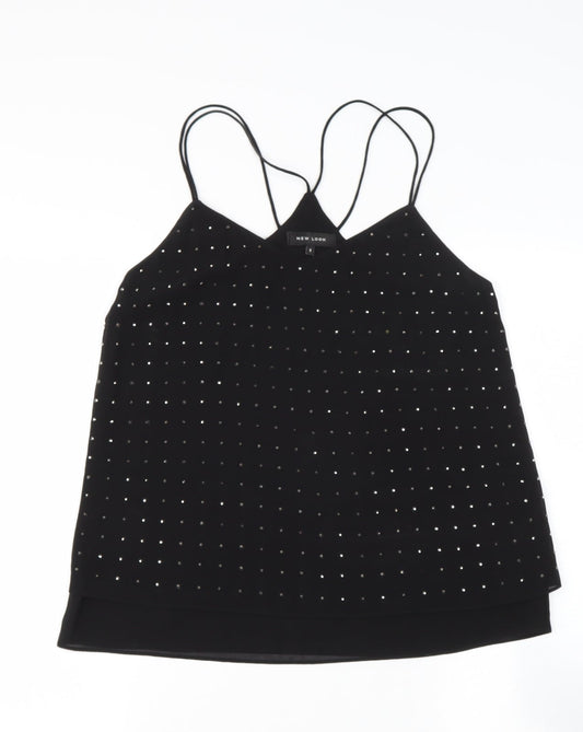 Womens UK Size 6 NEW LOOK Black Camisole Blouse