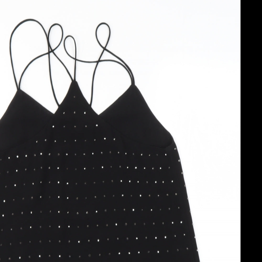 Womens UK Size 6 NEW LOOK Black Camisole Blouse