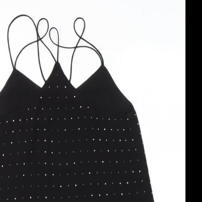 Womens UK Size 6 NEW LOOK Black Camisole Blouse
