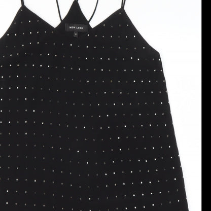Womens UK Size 6 NEW LOOK Black Camisole Blouse
