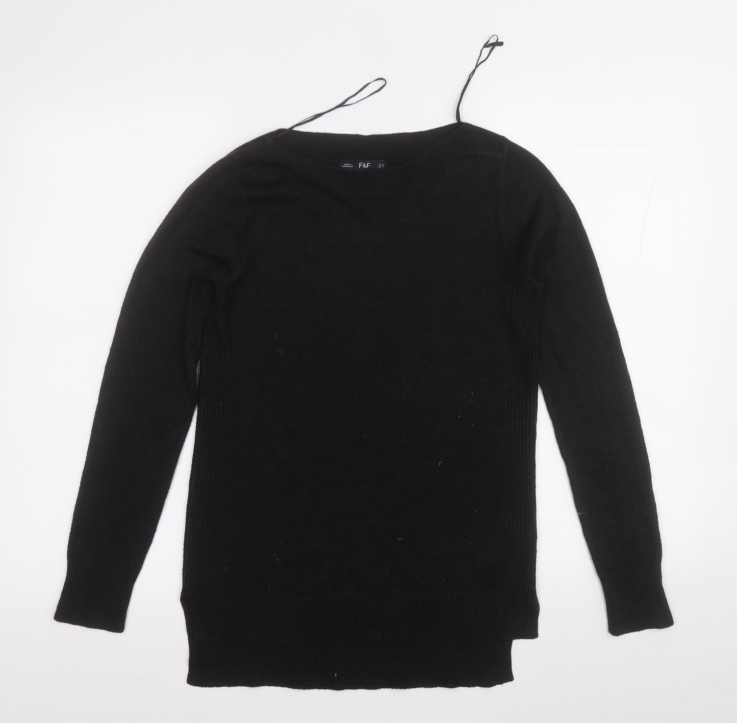 F&F Womens Black Roll Neck  Acrylic Pullover Jumper Size 6