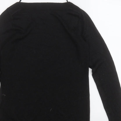 F&F Womens Black Roll Neck  Acrylic Pullover Jumper Size 6