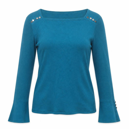 Womens UK Size 14 Star Blue Pullover Jumper