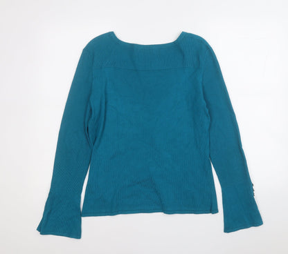 Womens UK Size 14 Star Blue Pullover Jumper