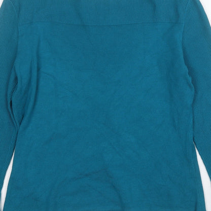 Womens UK Size 14 Star Blue Pullover Jumper