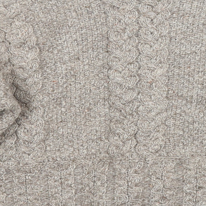 Emeralo Design  Womens Beige Collared  Acrylic Cardigan Jumper Size M