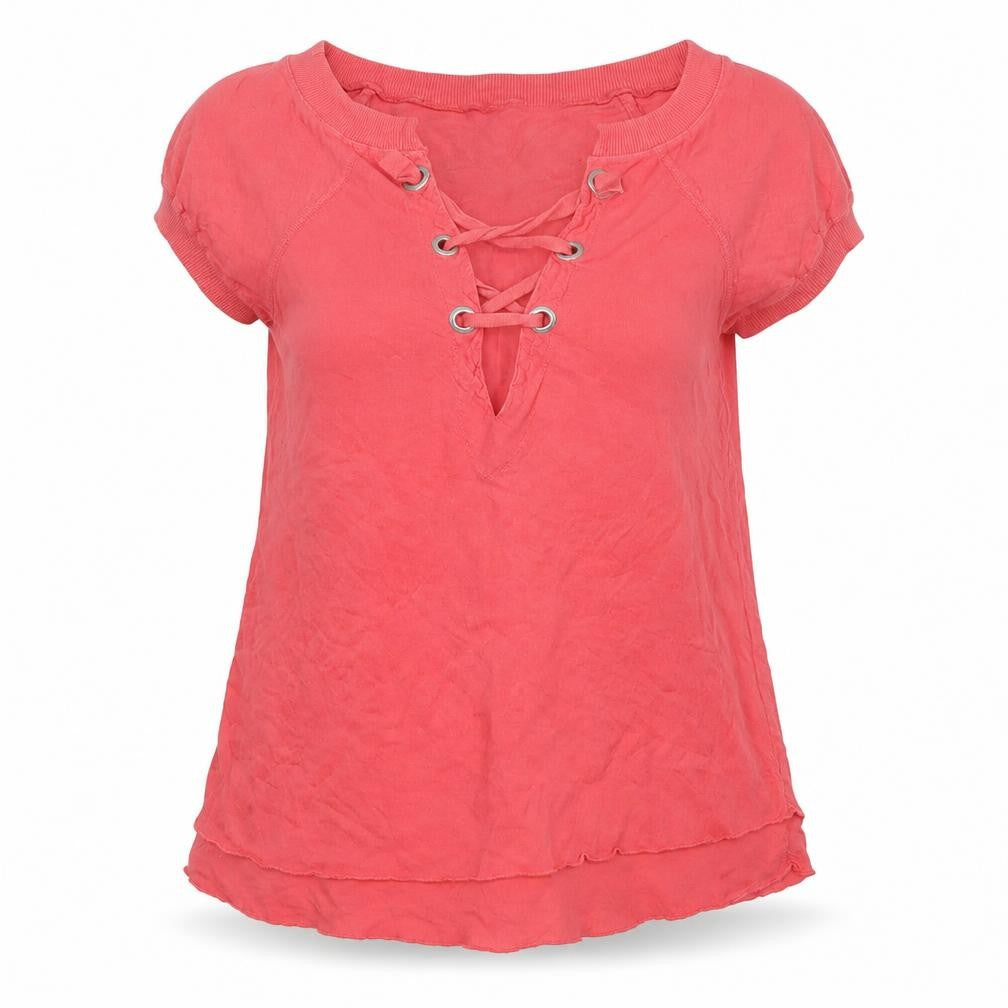 Womens UK Size XS Republic Pink Basic T-Shirt