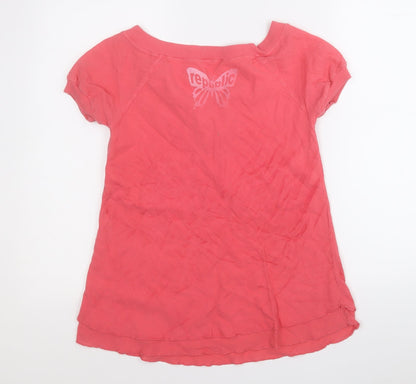 Womens UK Size XS Republic Pink Basic T-Shirt