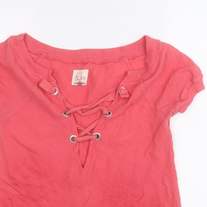 Womens UK Size XS Republic Pink Basic T-Shirt