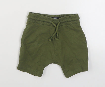 NEXT Boys Green  Cotton Cropped Trousers Size 12-18 Months  Tie