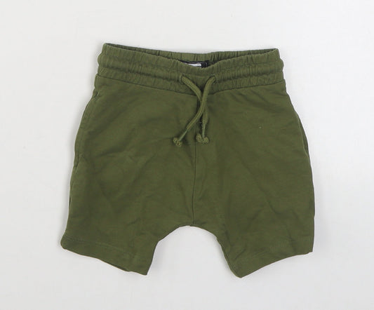 NEXT Boys Green  Cotton Cropped Trousers Size 12-18 Months  Tie