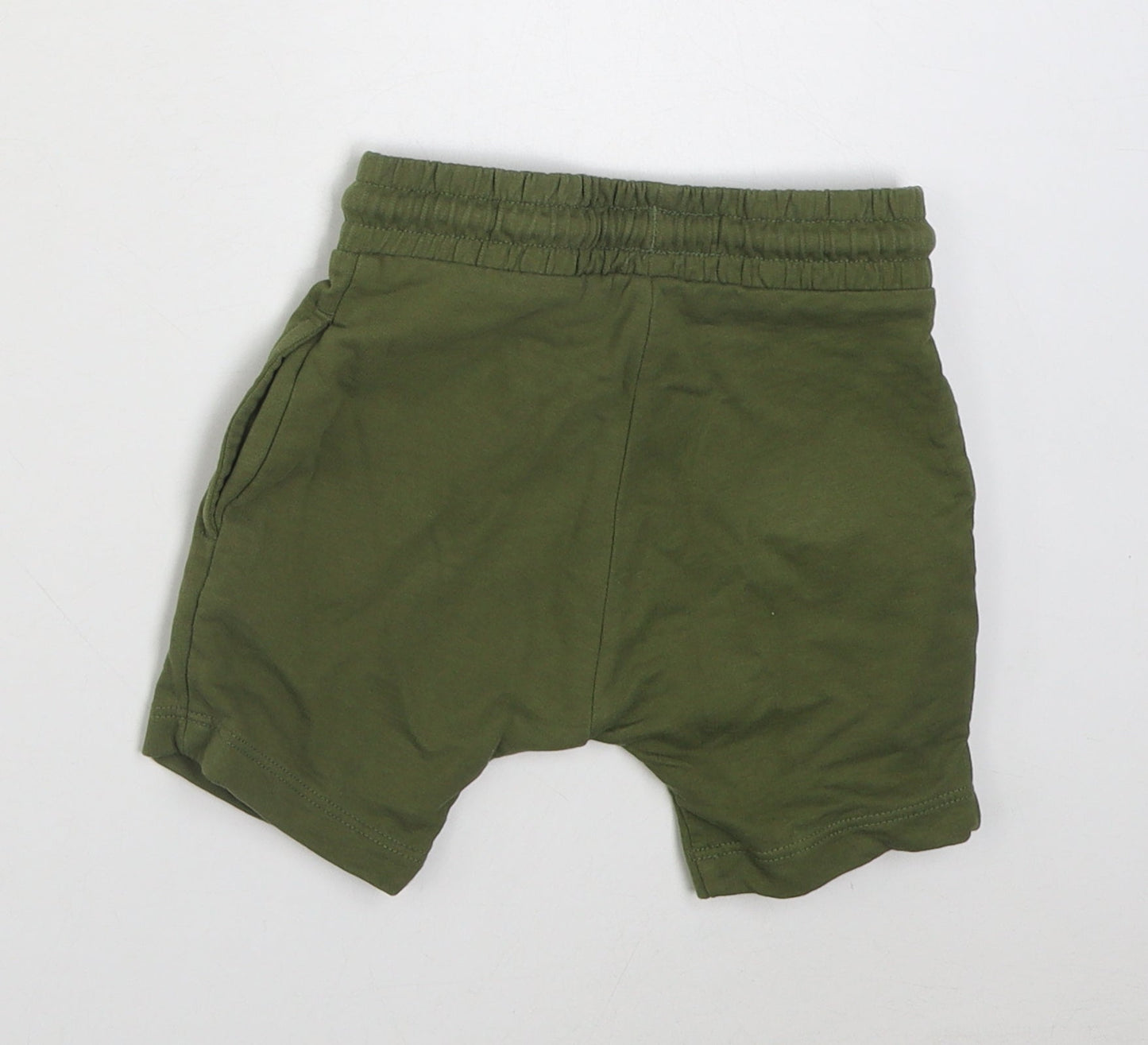 NEXT Boys Green  Cotton Cropped Trousers Size 12-18 Months  Tie