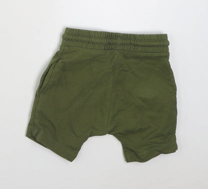 NEXT Boys Green  Cotton Cropped Trousers Size 12-18 Months  Tie