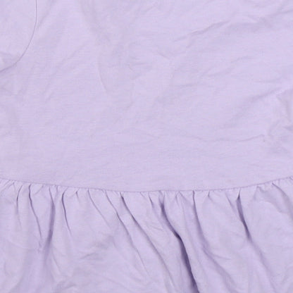 George Girls Purple  100% Cotton Skater Dress  Size 3-4 Years  Round Neck Pullover