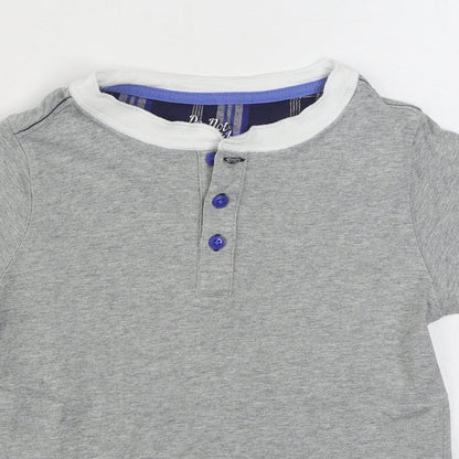 Marks and Spencer Boys Grey  100% Cotton Basic T-Shirt Size 9-10 Years Round Neck Pullover