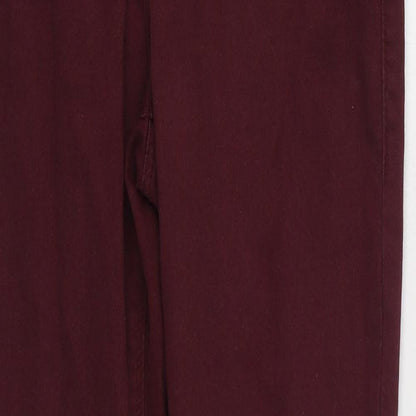 Dorothy Perkins Womens Purple  Cotton Skinny Jeans Size 10 L29 in Regular Zip