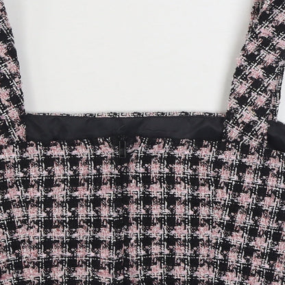 Primark Womens Pink Houndstooth Polyester Cropped Tank Size 12 Square Neck