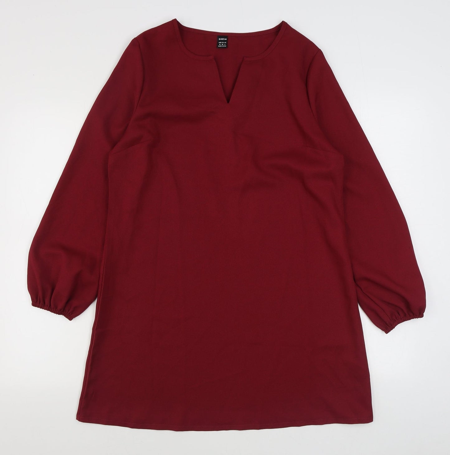 SheIn Womens Red  Polyester A-Line  Size M  V-Neck Pullover