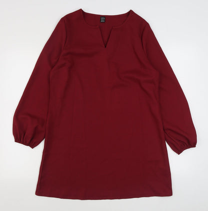 SheIn Womens Red  Polyester A-Line  Size M  V-Neck Pullover