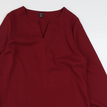 SheIn Womens Red  Polyester A-Line  Size M  V-Neck Pullover