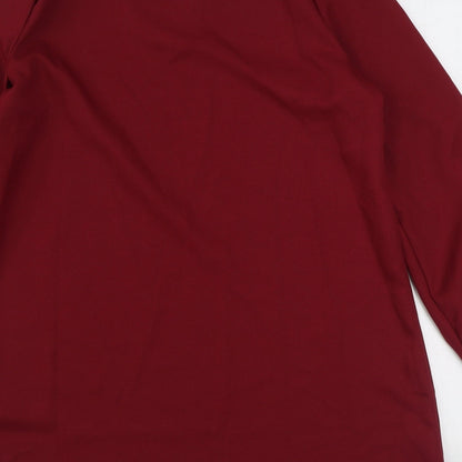 SheIn Womens Red  Polyester A-Line  Size M  V-Neck Pullover