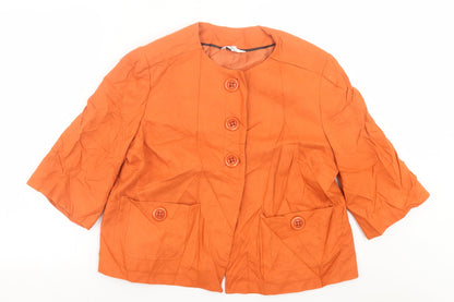 Klass Womens Orange   Jacket Blazer Size 16  Button