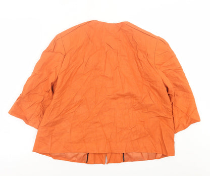 Klass Womens Orange   Jacket Blazer Size 16  Button