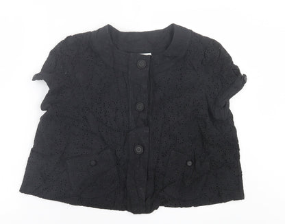 Papaya Womens Black Floral  Jacket Blazer Size 16  Button