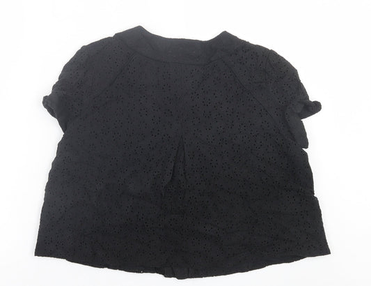 Papaya Womens Black Floral  Jacket Blazer Size 16  Button