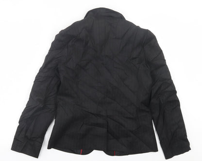 John Lewis Womens Black Striped  Jacket Blazer Size 12  Button
