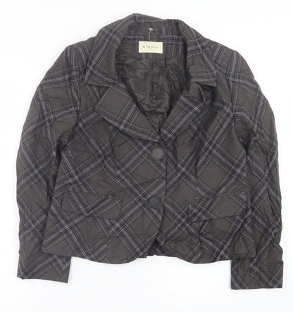Minuet Womens Grey Plaid  Jacket Blazer Size 16  Button