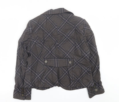 Minuet Womens Grey Plaid  Jacket Blazer Size 16  Button