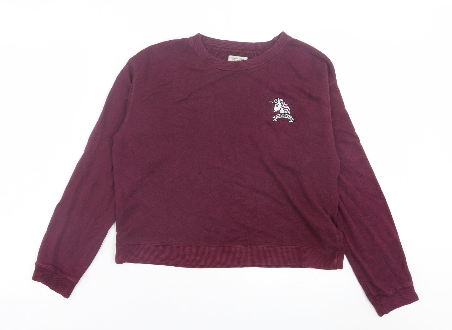 Womens UK Size M Pull&Bear Purple Pullover Sweatshirt