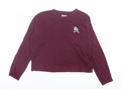 Womens UK Size M Pull&Bear Purple Pullover Sweatshirt
