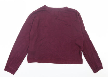 Womens UK Size M Pull&Bear Purple Pullover Sweatshirt