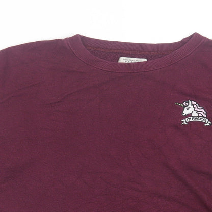 Womens UK Size M Pull&Bear Purple Pullover Sweatshirt