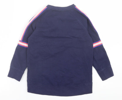 Old Navy Girls Blue Striped Cotton Pullover Sweatshirt Size 6-7 Years  Pullover