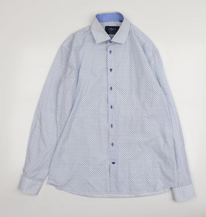Mens UK Size XL Pope Blue  Button-Up Long Sleeve Casual Shirt