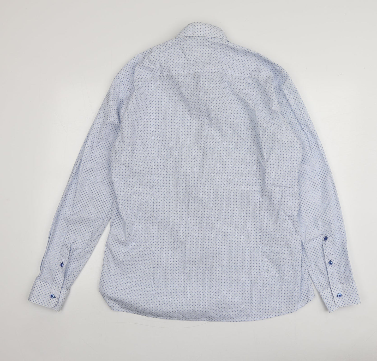 Mens UK Size XL Pope Blue  Button-Up Long Sleeve Casual Shirt