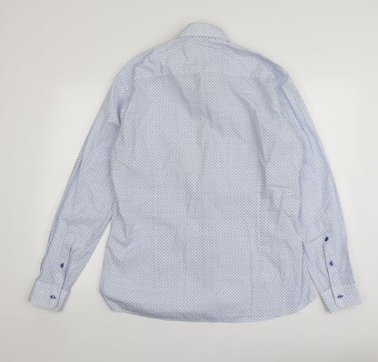 Mens UK Size XL Pope Blue  Button-Up Long Sleeve Casual Shirt