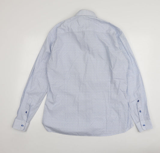 Mens UK Size XL Pope Blue  Button-Up Long Sleeve Casual Shirt