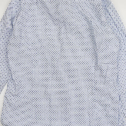 Mens UK Size XL Pope Blue  Button-Up Long Sleeve Casual Shirt